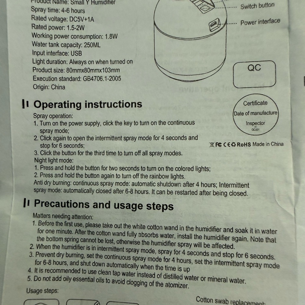 Mini Personal Humidifier by Inspire - Picture 5 of 9